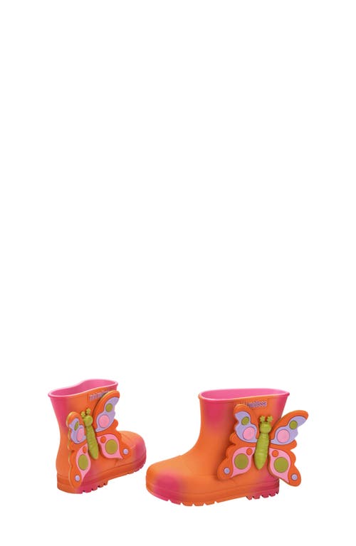 Mini Melissa Welly Wonderland Boot In Orange
