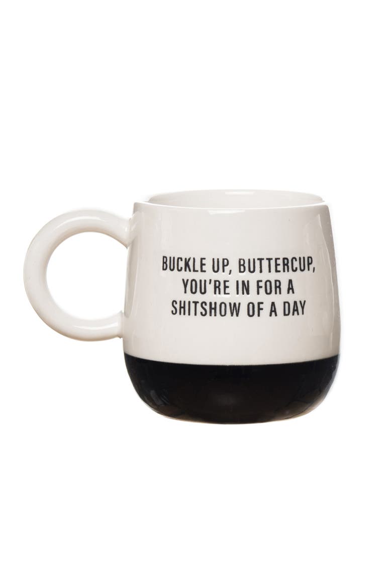 Buckle Up Buttercup Mug Ceramic White 13 oz, Main, color, White