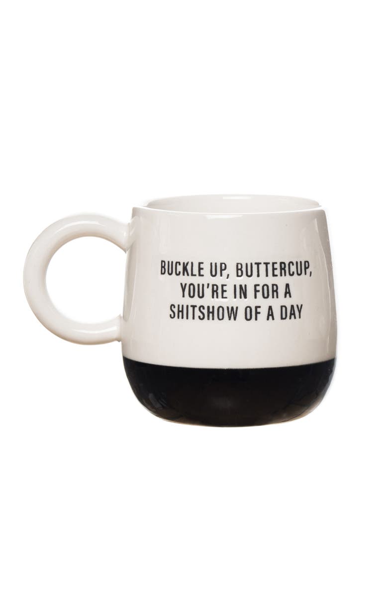 Totalee Gift Buckle Up Buttercup Mug Ceramic White 13 oz, Main, color, White