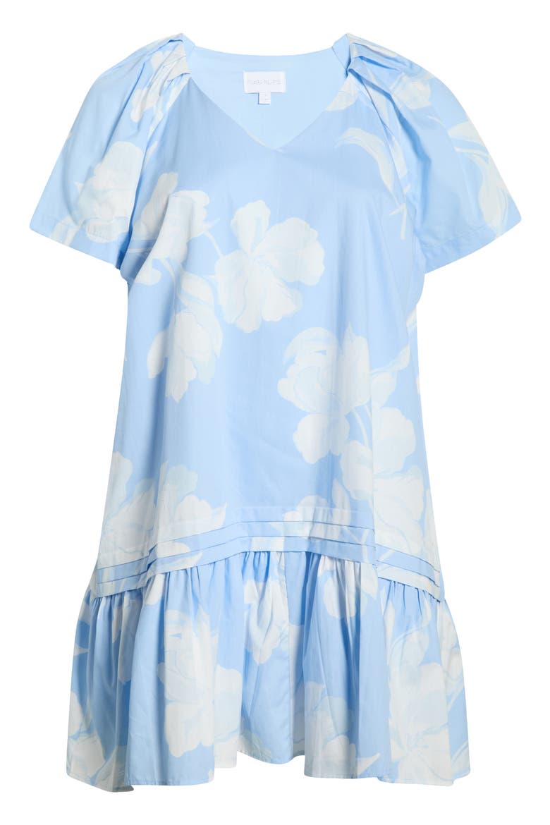 Afina Floral Seruma Shift Minidress, Alternate, color, BABYBLUE-MULTI