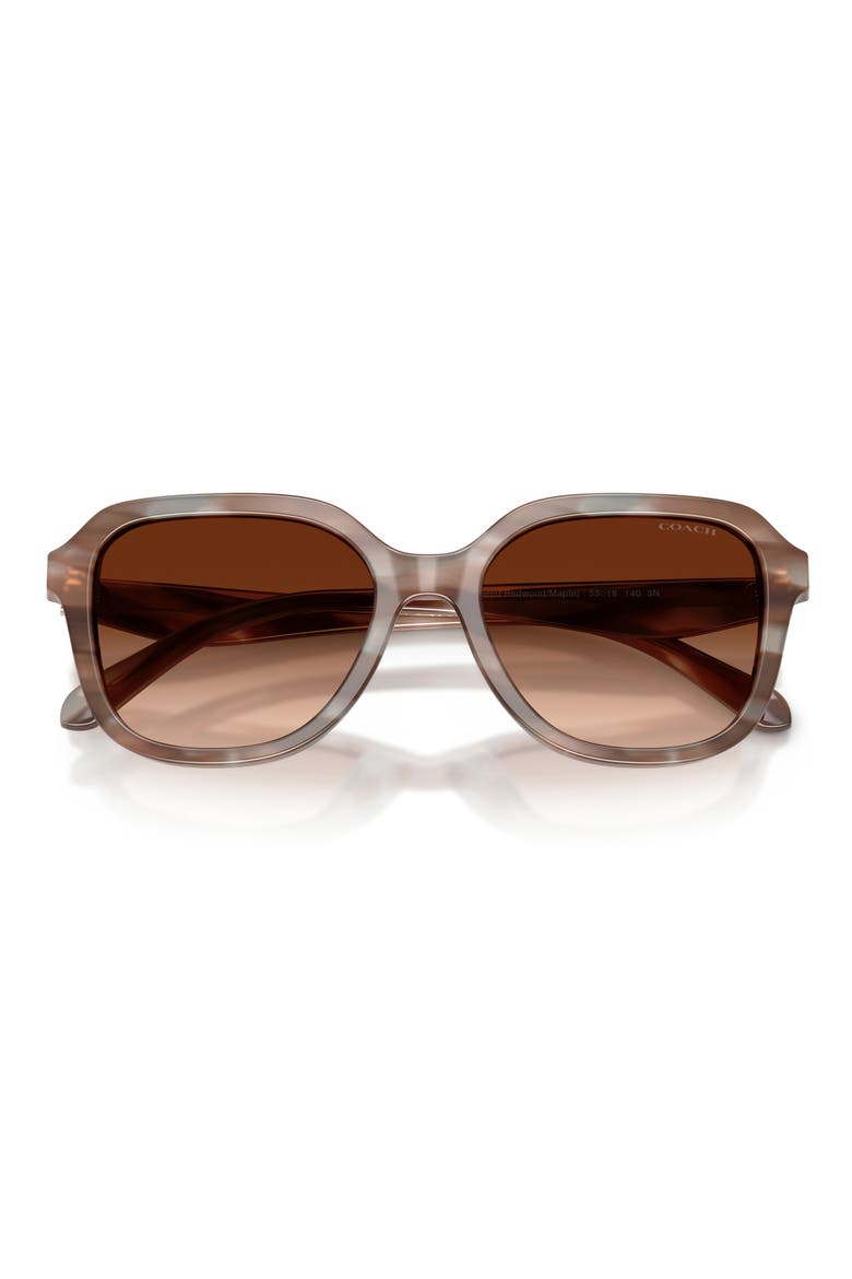 53mm Gradient Square Sunglasses, Alternate, color, STRIATED REDWOOD / MAPLE