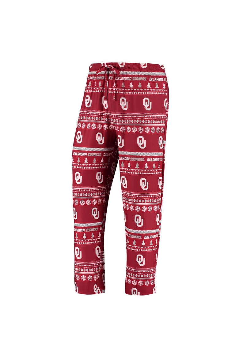 Men's Concepts Sport Crimson Oklahoma Sooners Ugly Sweater Knit Long Sleeve Top and Pant Set, Alternate, color, Crimson