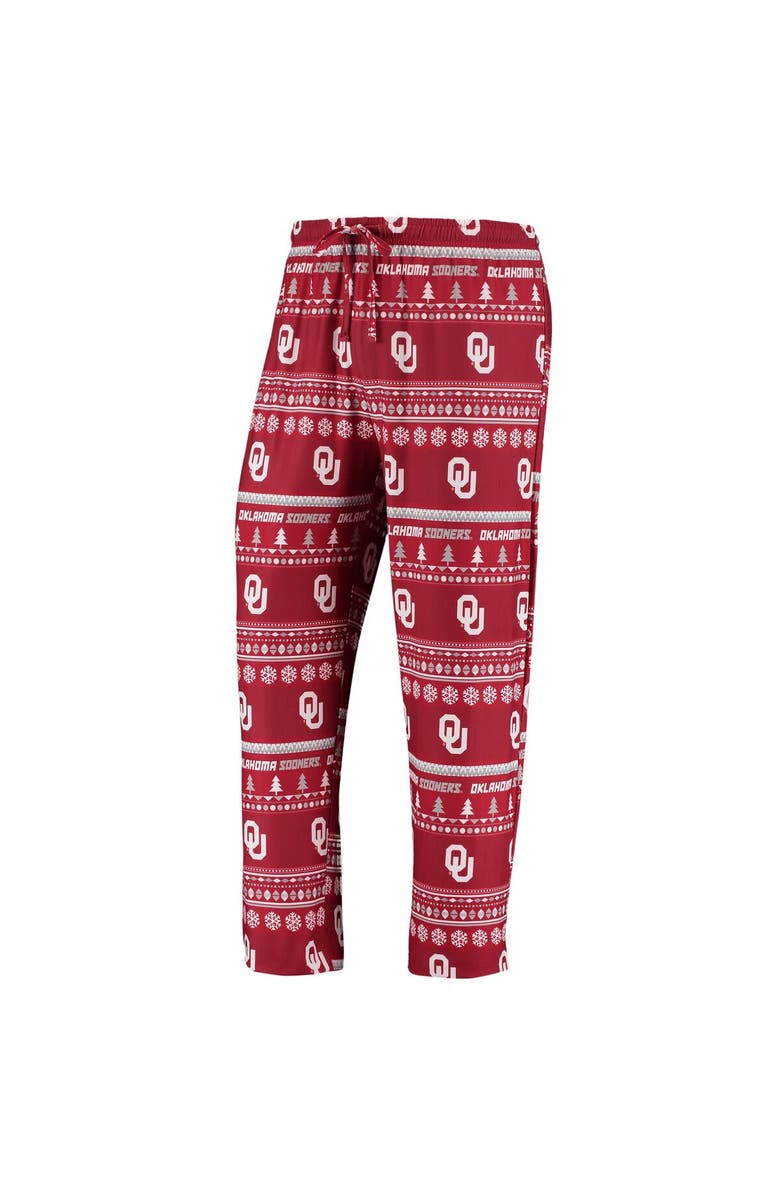 CONCEPTS SPORT Men's Concepts Sport Crimson Oklahoma Sooners Ugly Sweater Knit Long Sleeve Top and Pant Set, Alternate, color, Crimson