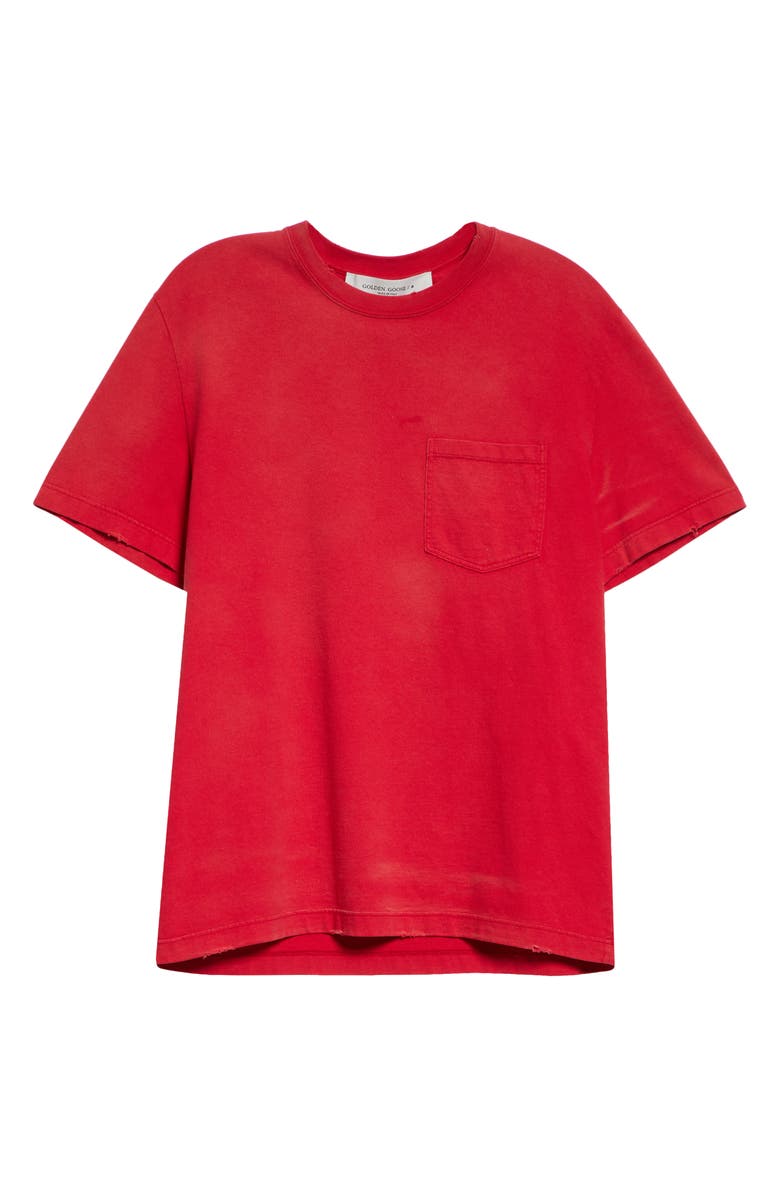 Golden Goose Journey Distressed Cotton Graphic T-Shirt, Alternate, color, Urban Red/ Dark Red