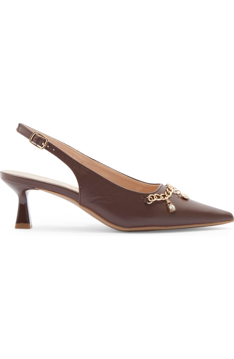 WILD DIVA LOUNGE Aleena Chain Slingback Pump, Alternate, color, Brown