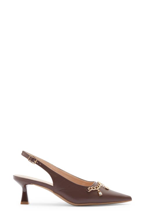 Wild Diva Lounge Aleena Chain Slingback Pump In Brown
