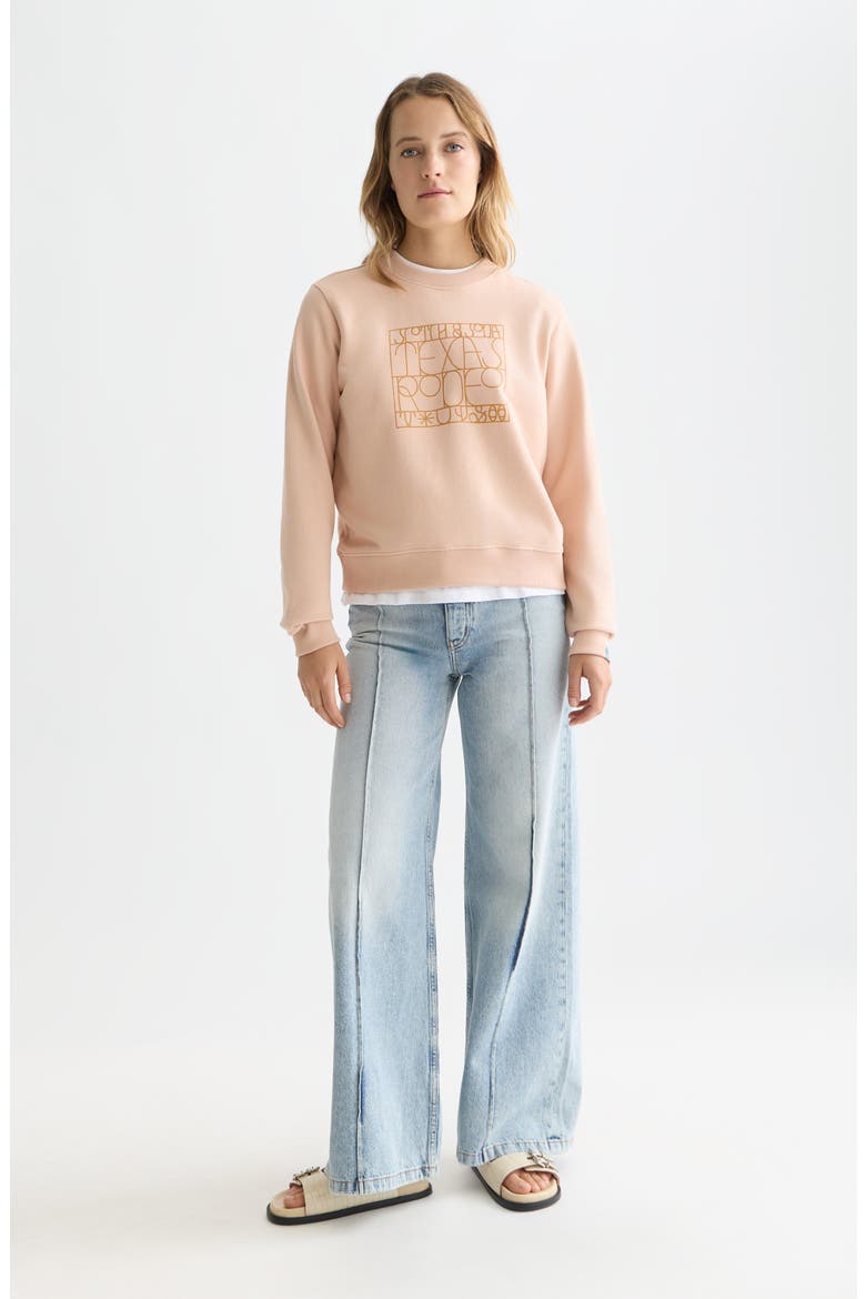 Texas Rodeo Cotton Graphic Sweatshirt, Alternate, color, ROSE DUST
