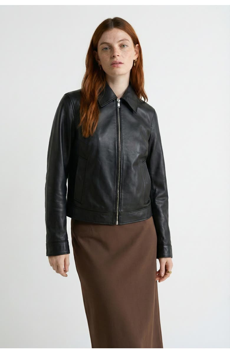 FURNIQ UK Chloe Leather Jacket, Main, color, Black