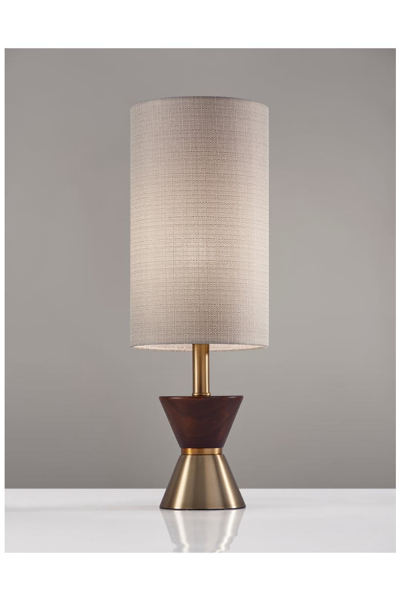 Carmen Table Lamp, Alternate, color, ANTIQUE BRASS/ WALNUT WOOD