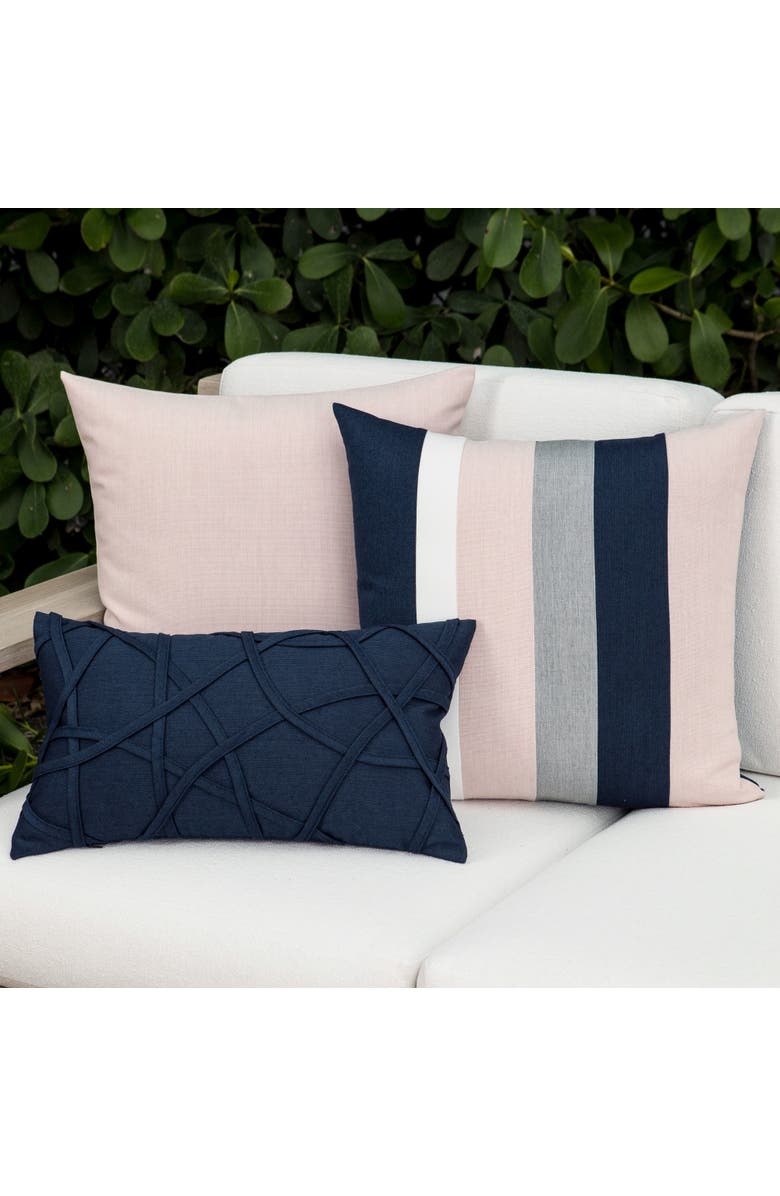 Elaine Smith Rose Quartz Multi panelled Indoor
Outdoor Woven Accent Pillow, Alternate, color, Multi