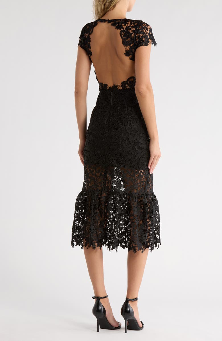 Alice + Olivia Clover Open Back Lace Dress, Alternate, color,