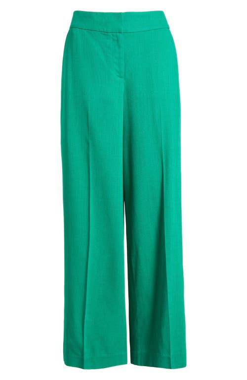 Tahari Asl Plus Size Linen-blend Wide-leg Pants In Clover