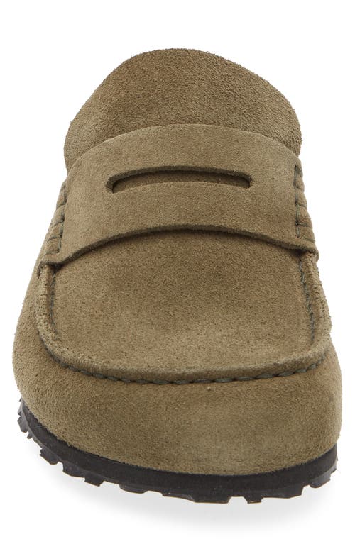 Birkenstock Naples Wrapped Suede Slippers In Green
