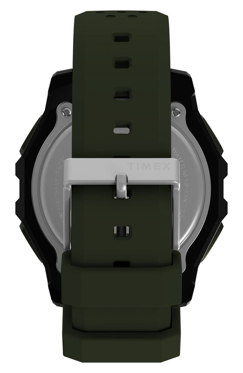 Timex<sup>®</sup> Expedition Ridge Solar Digital Silicone Strap Watch, 49mm, Alternate, color, Green