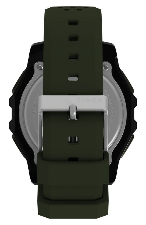 Timex ® Expedition Ridge Solar Digital Silicone Strap Watch, 49mm In Green