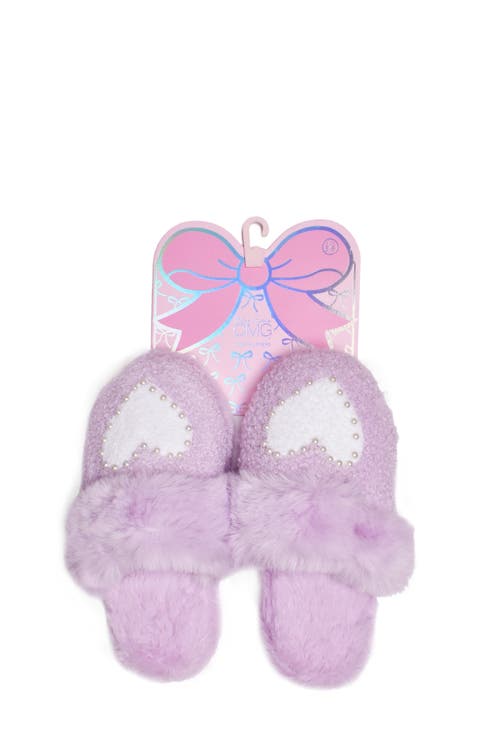 Kids' Faux Pearl Heart Faux Fur Slipper (Little Kid & Big Kid)