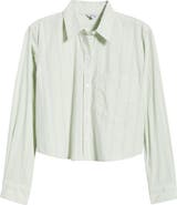 Rails Ramy Stripe Cotton Crop Button-Up Shirt