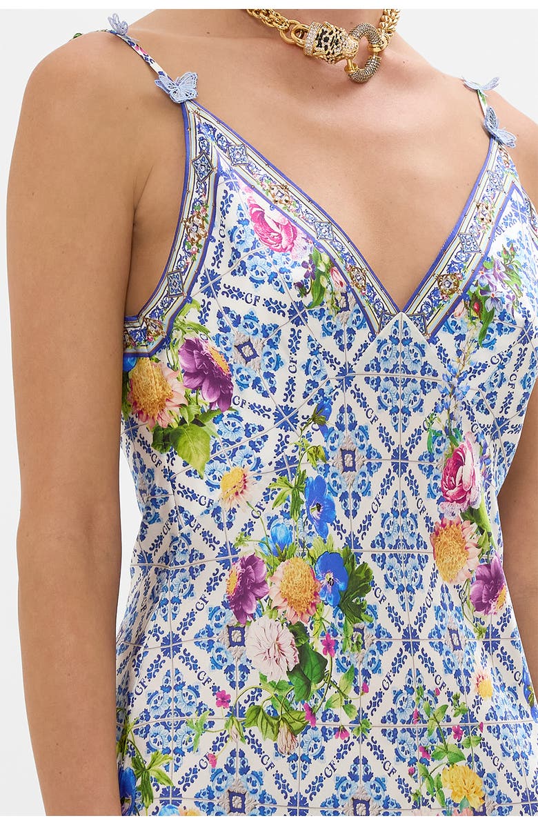 Camilla V Neck Full Length Bias Slip Dress Wall To Wall Wonders, Alternate, color, 