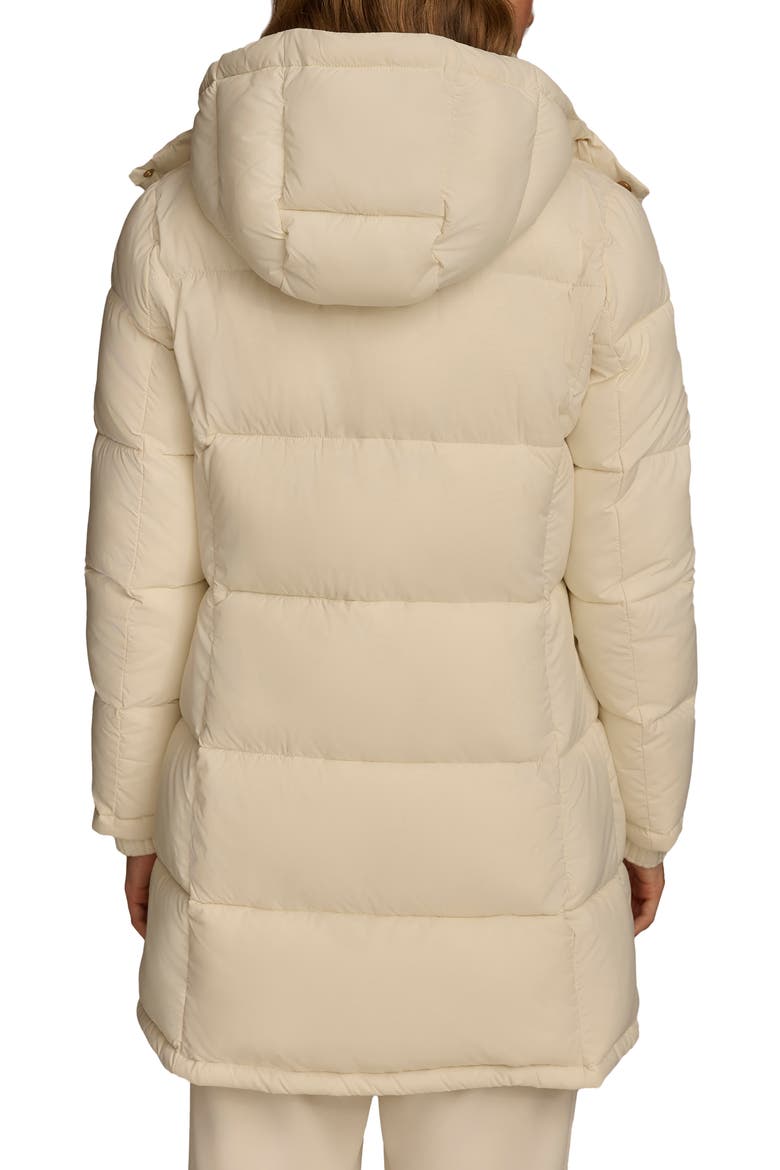 Hooded Ribbed Trim Puffer Jacket, Alternate, color, CREAM