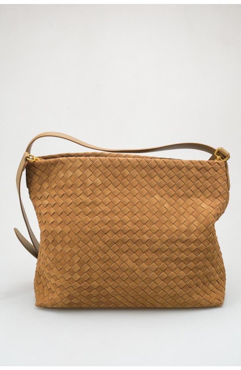 Prologue Shoes Celauna Woven Shoulder Bag, Alternate, color, Mustard