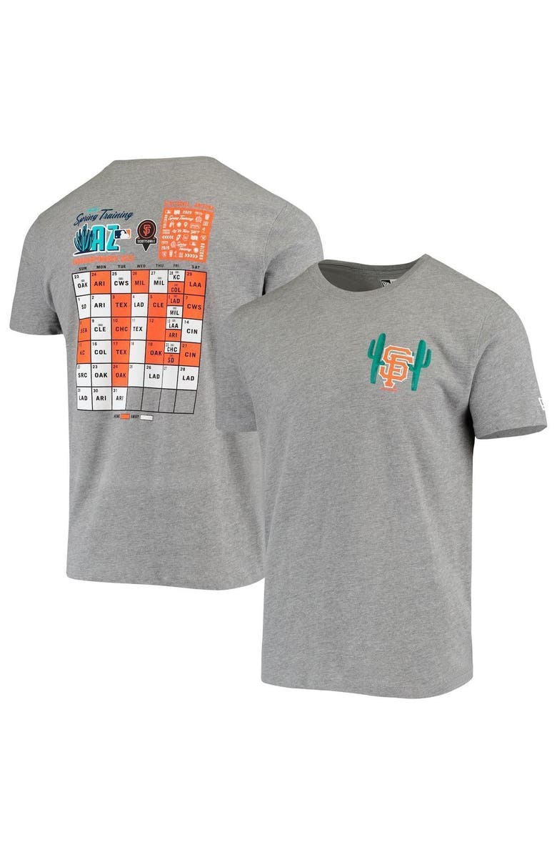 New Era Men's New Era Heathered Gray San Francisco Giants Spring Training Schedule T-Shirt, Alternate, color,