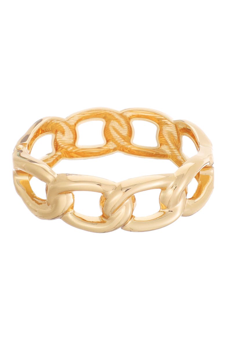 Curb Chain Hinge Cuff, Main, color, GOLD
