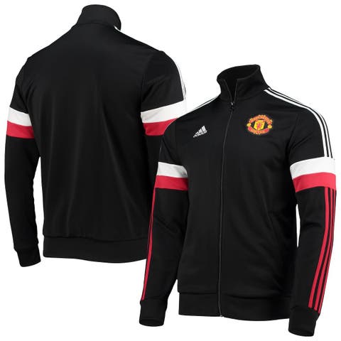 Men's adidas Black Manchester United 3-Stripes AEROREADY Full-Zip Track Jacket
