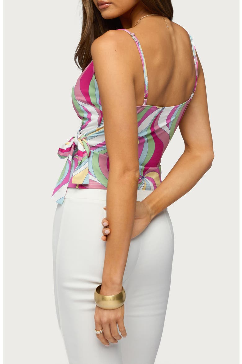 Galie Abstract Print Wrap Top, Alternate, color, PINK MIX