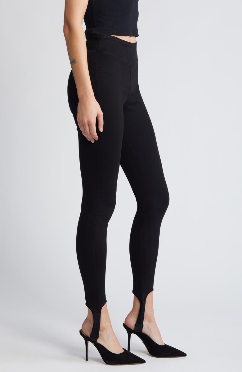 FRAME The Jet Set Stirrup Leggings, Alternate, color, Sheen Noir