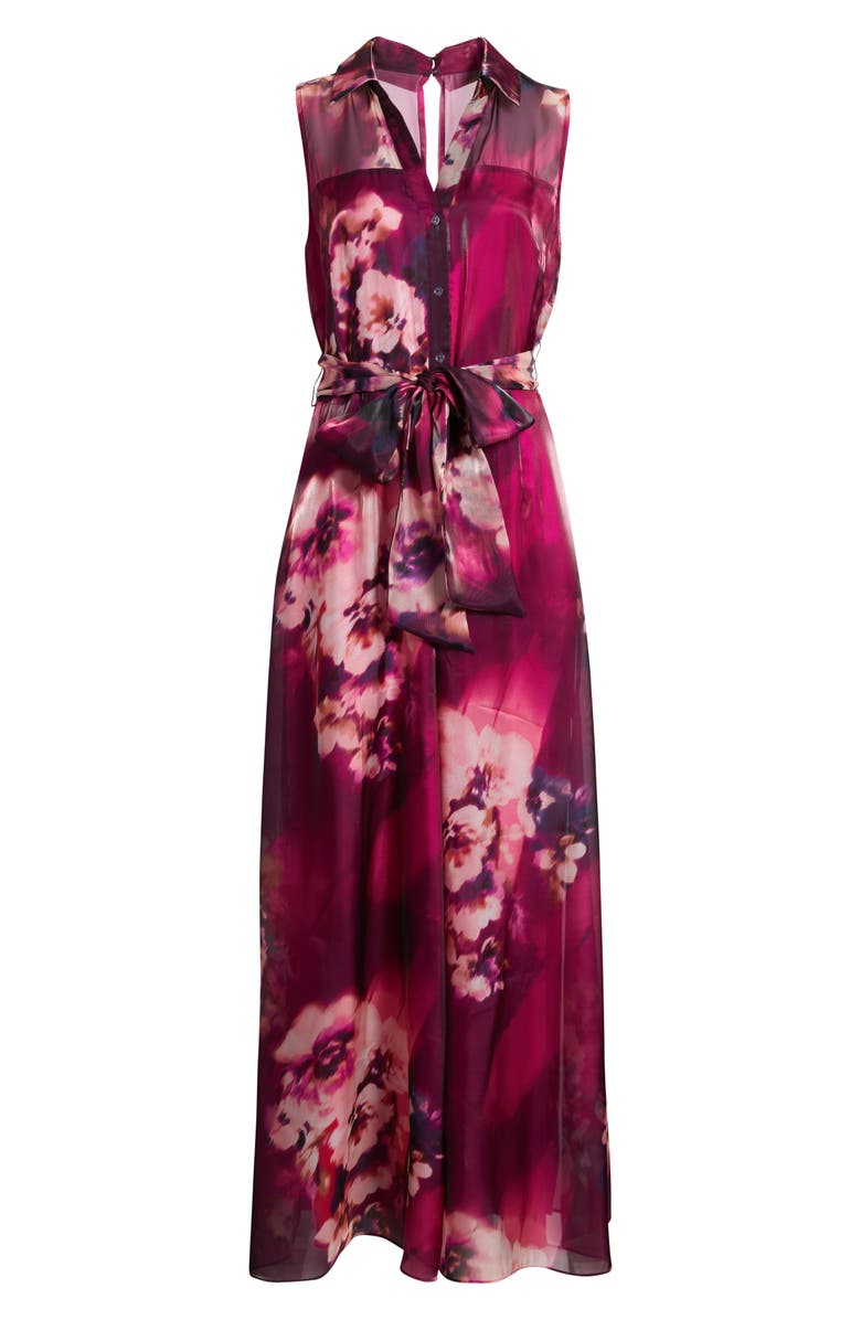 Julia Jordan Floral Sleeveless Wide Leg Jumpsuit, Alternate, color, Purple Multi