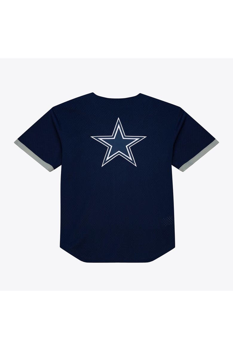 Men's Mitchell & Ness Navy Dallas Cowboys Head Coach Mesh Full-Button Fashion Jersey, Alternate, color, Navy