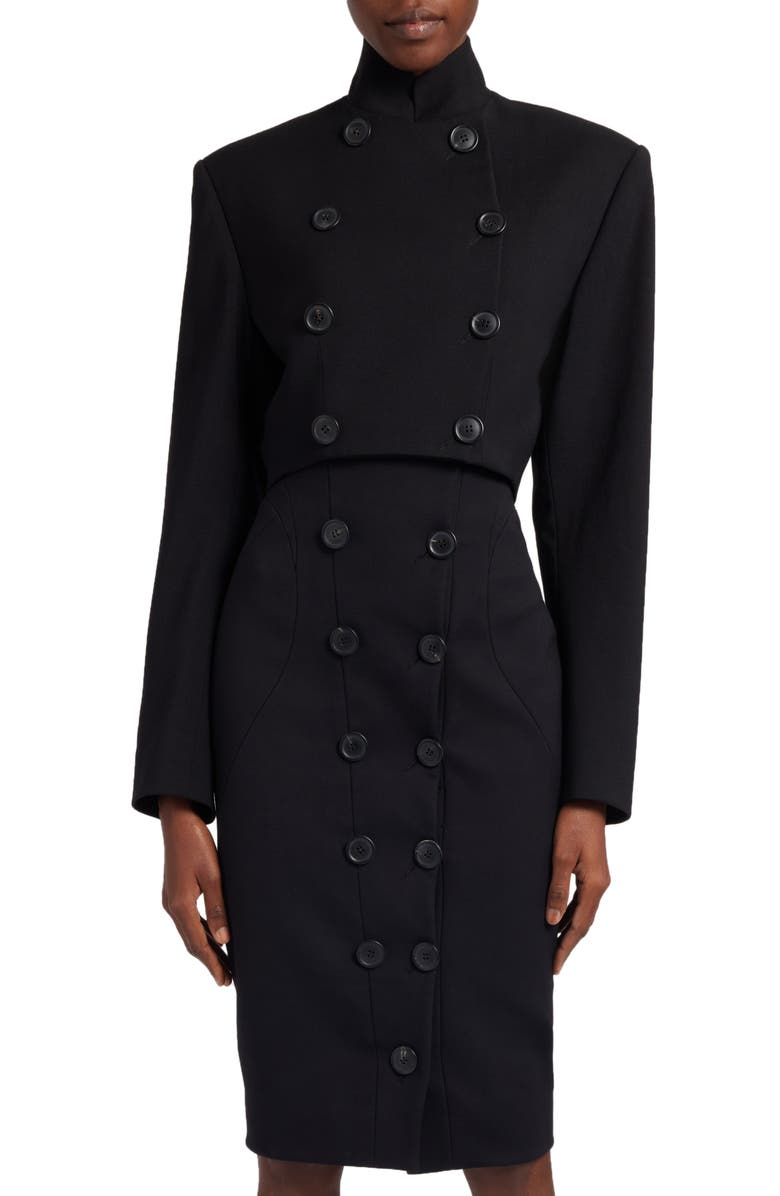 Alaïa Crop Wool Blazer, Main, color, 