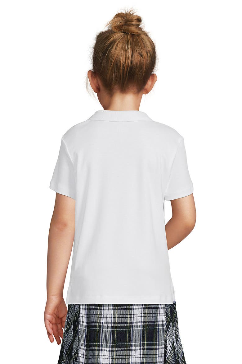 School Uniform Girls Short Sleeve Feminine Fit Interlock Polo Shirt, Alternate, color, White