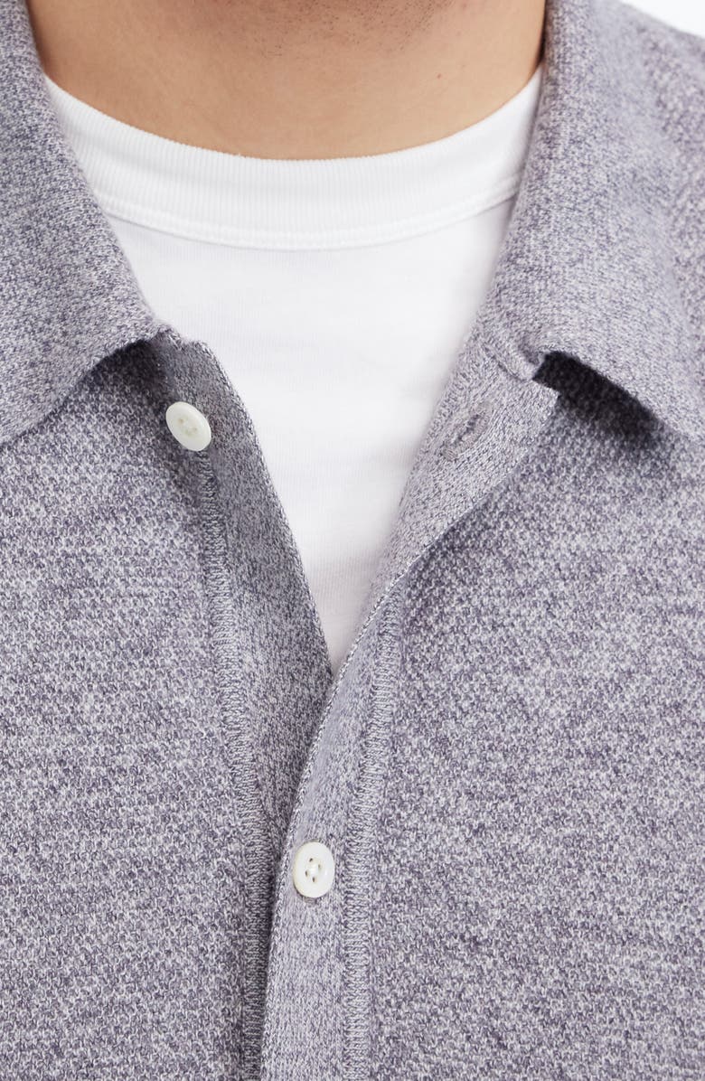 Madewell Marled Cotton Button-Up Sweater Polo, Alternate, color, Grey Marl