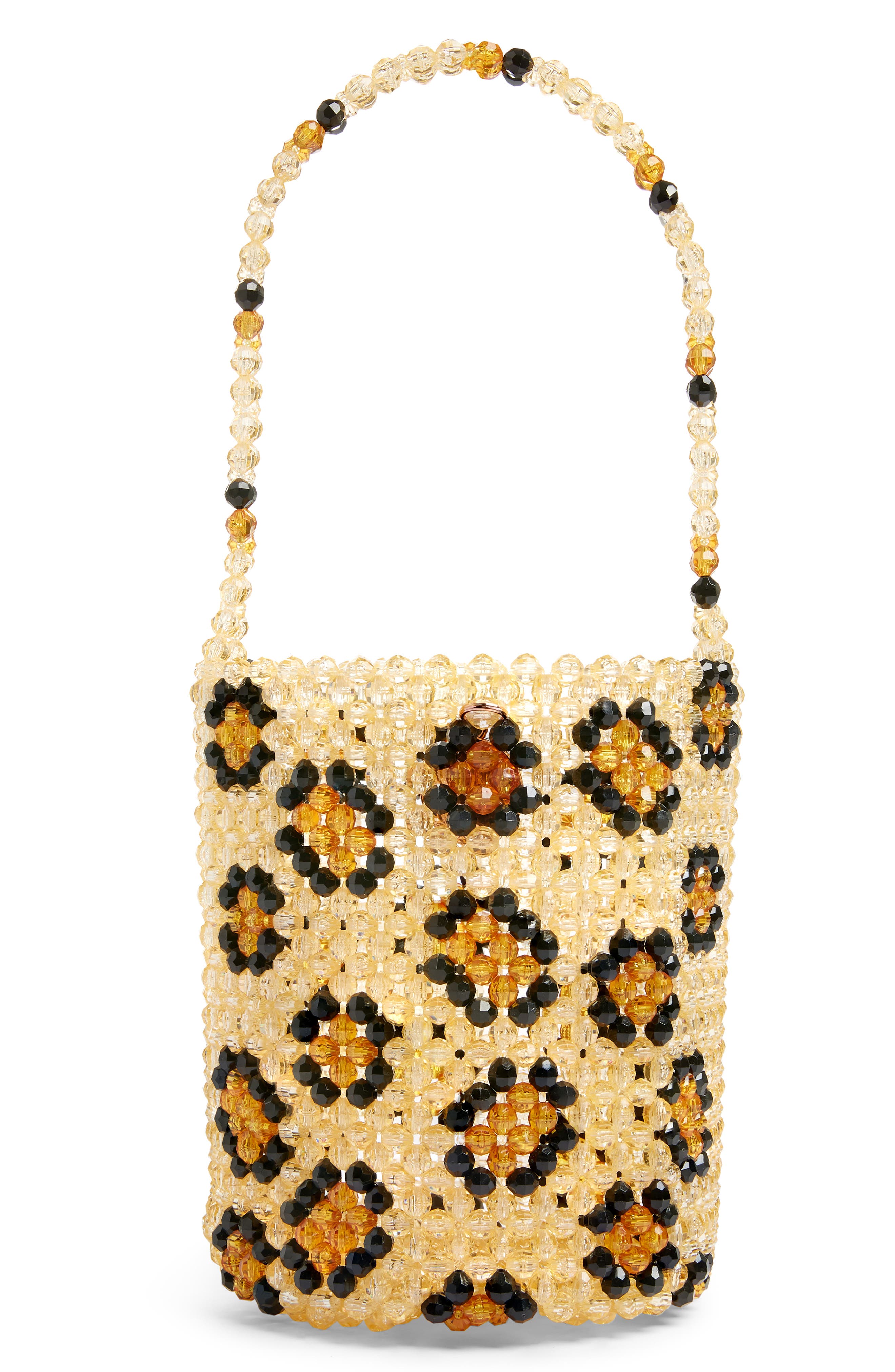Susan Alexandra Leopard Beaded Bucket Bag, Alternate, color, 