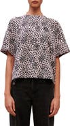 maje Leopard Print Cotton T-Shirt