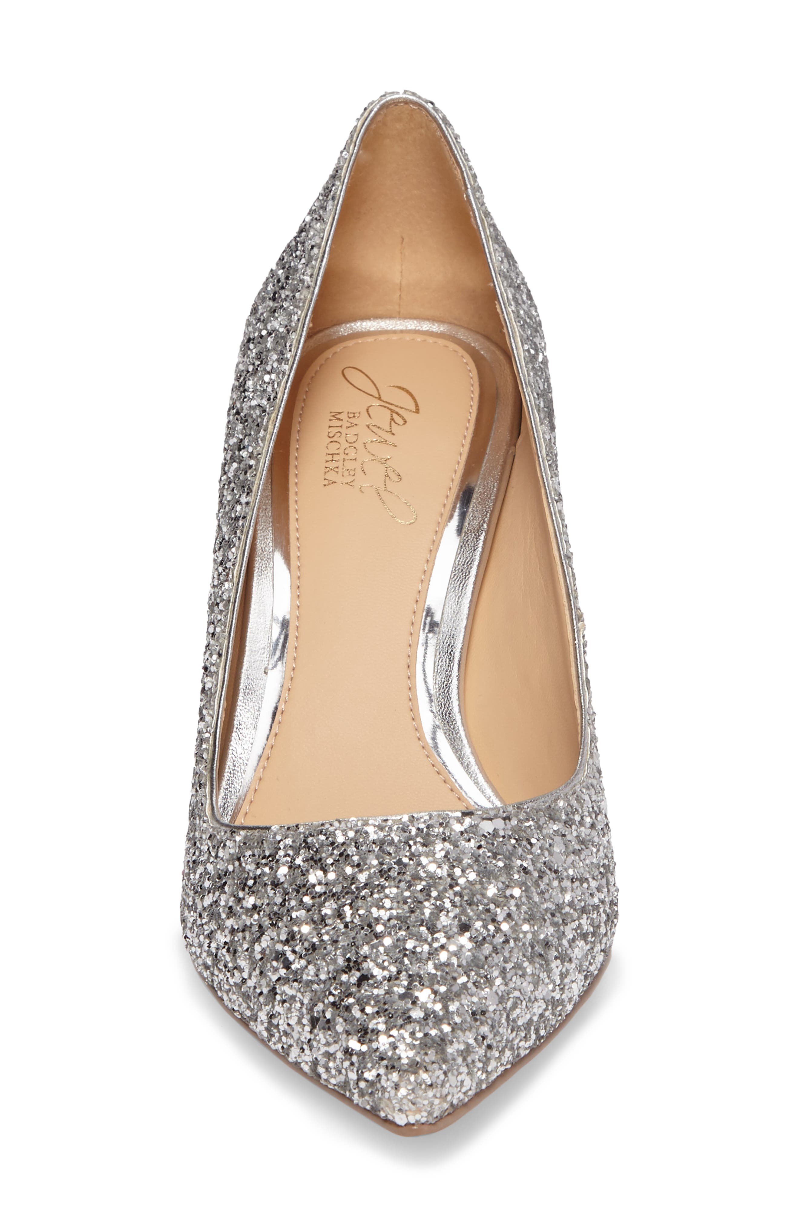 Jewel Badgley Mischka Lyla Glitter Pointy Toe Pump, Alternate, color, 
