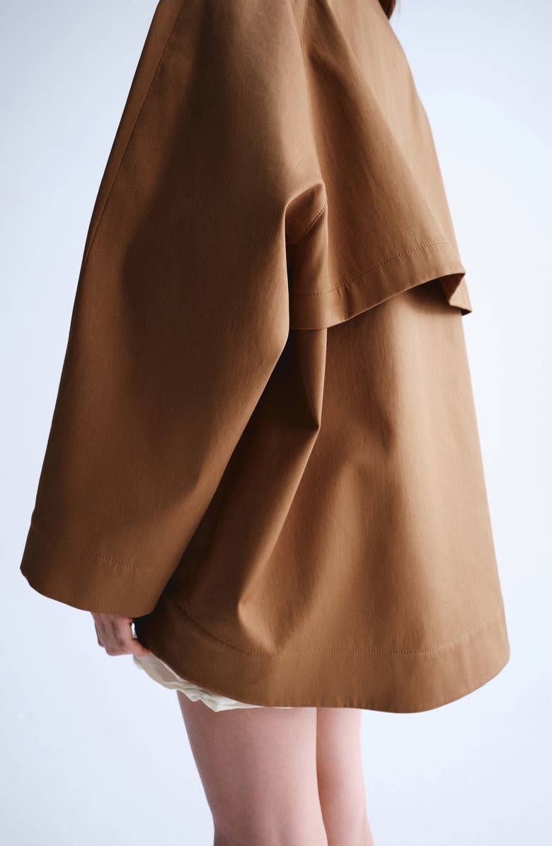MANGO Oversize Funnel Neck Cotton Jacket, Alternate, color, 