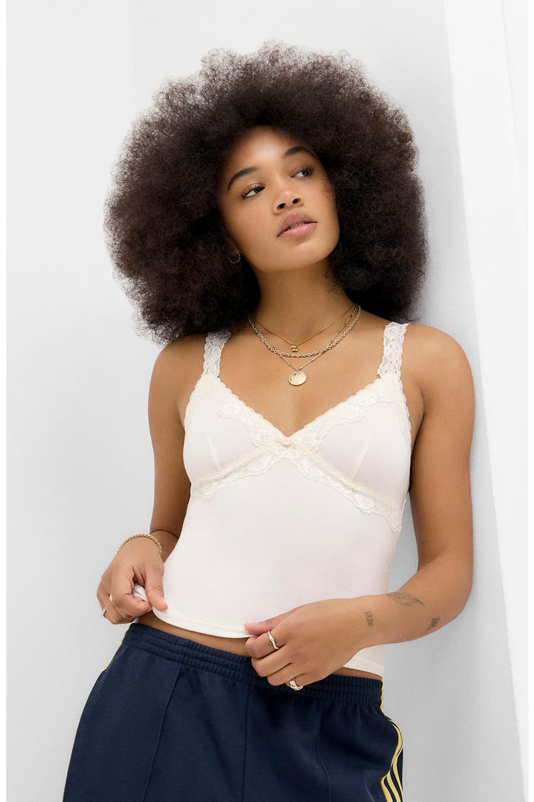 Lace Trim Camisole, Alternate, color, CREAM