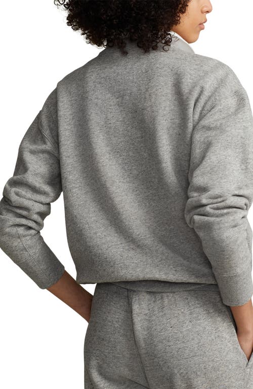 Polo Ralph Lauren Logo Embroidery Cotton Blend Sweatshirt In Dark Vintage Heather
