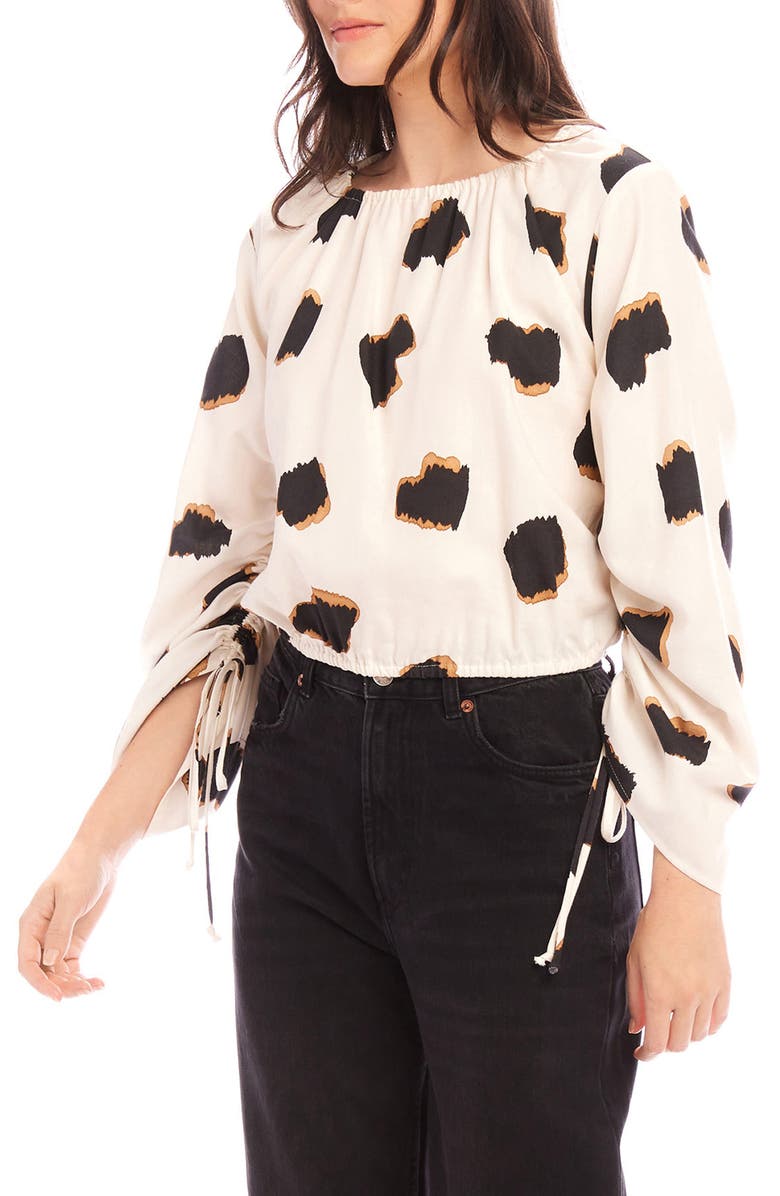 FIFTEEN TWENTY Serafina Dot Print Tie Sleeve Top, Alternate, color, Print