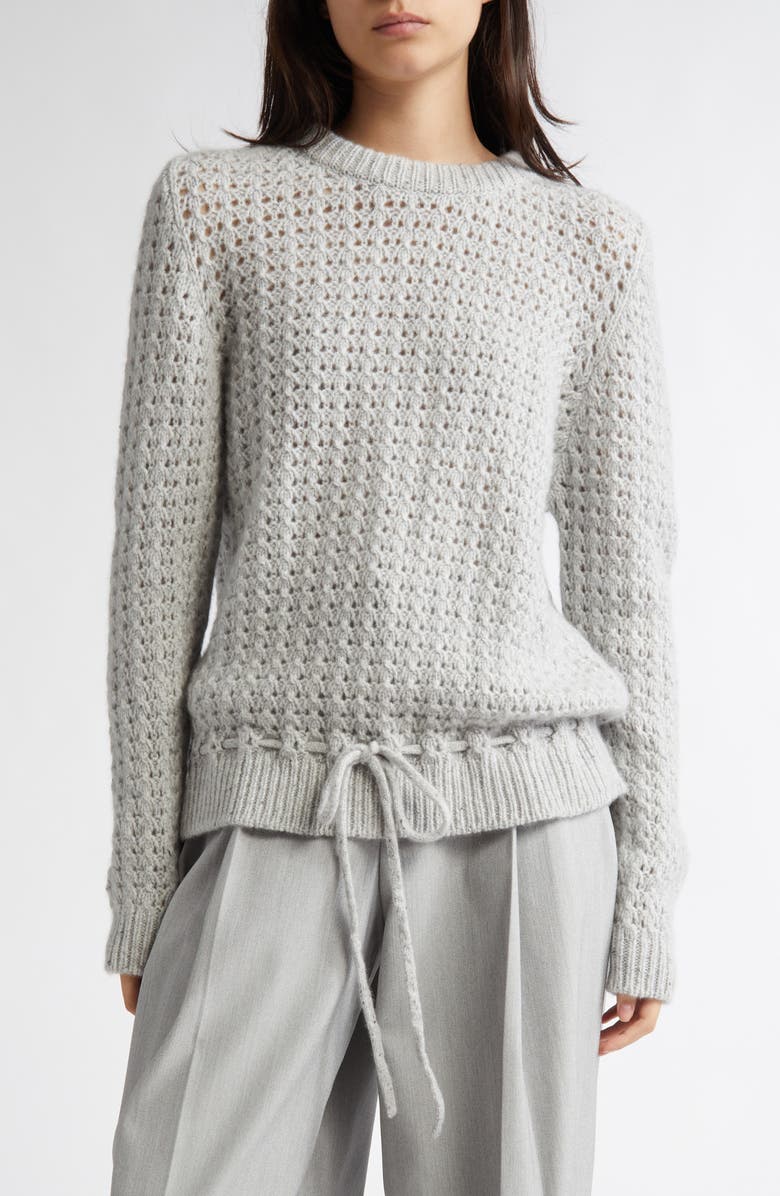 Johnstons of Elgin Open Knit Donegal Cashmere Sweater, Main, color, 