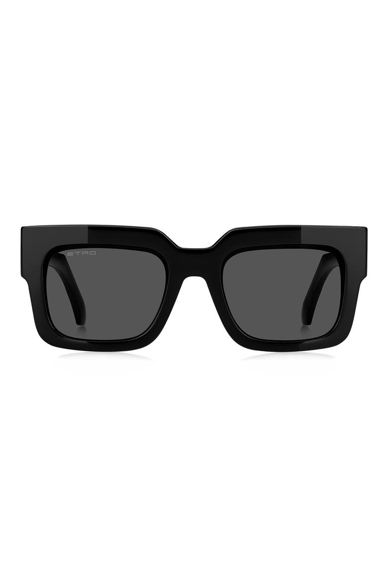 52mm Rectangular Sunglasses, Main, color, BLACK/ GREY