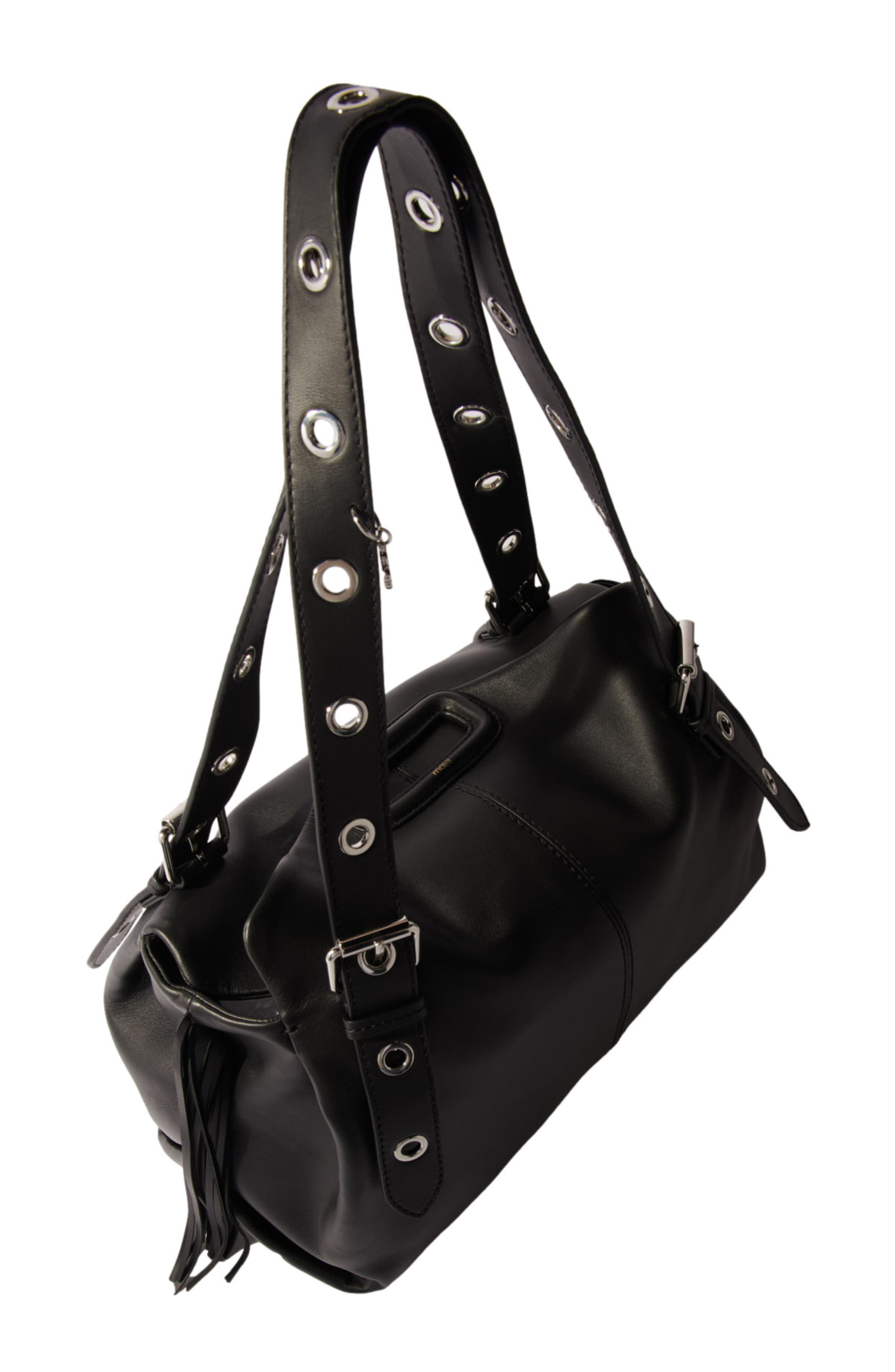 maje Plain leather Miss M XL bag, Alternate, color, 
