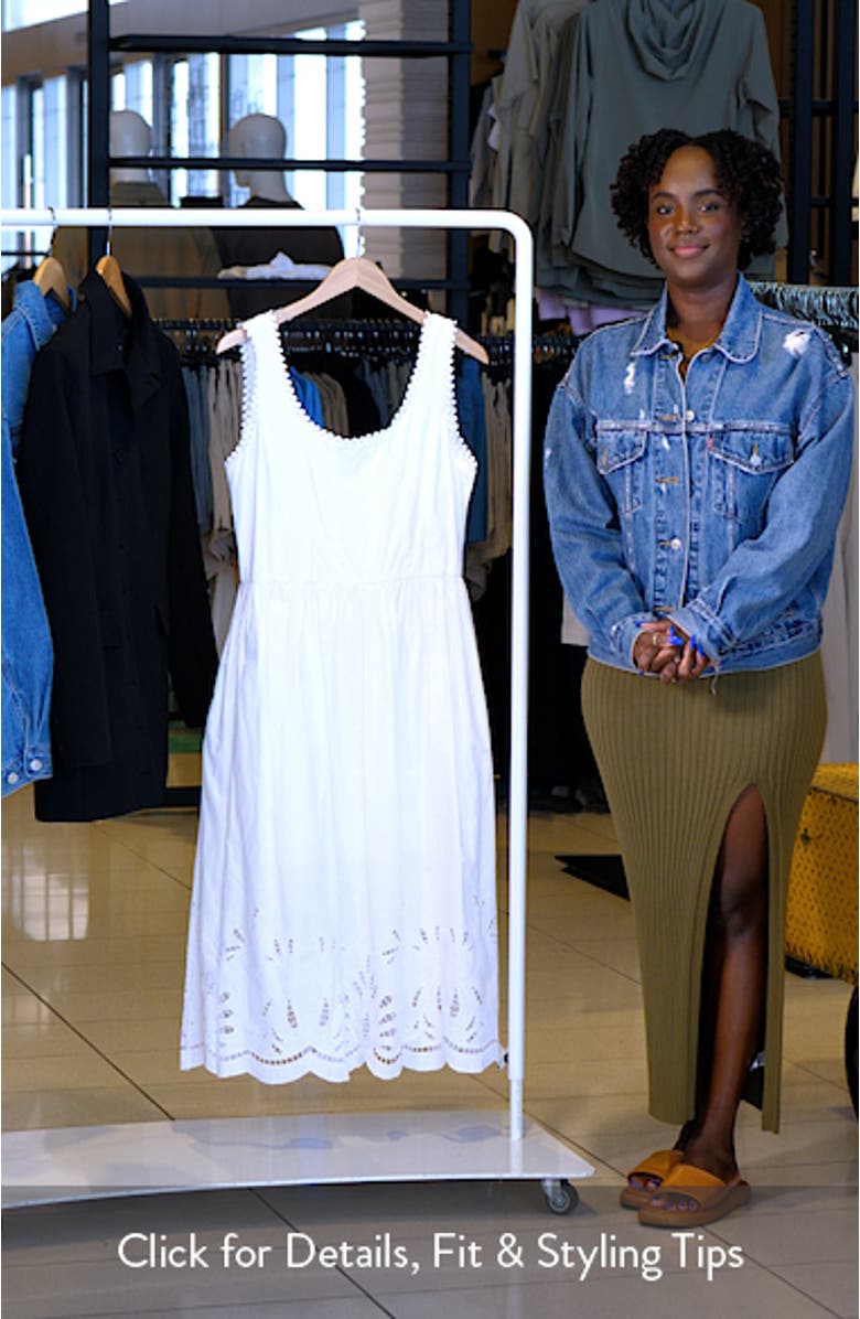 Embroidered Cotton Poplin Midi Dress, sales video thumbnail