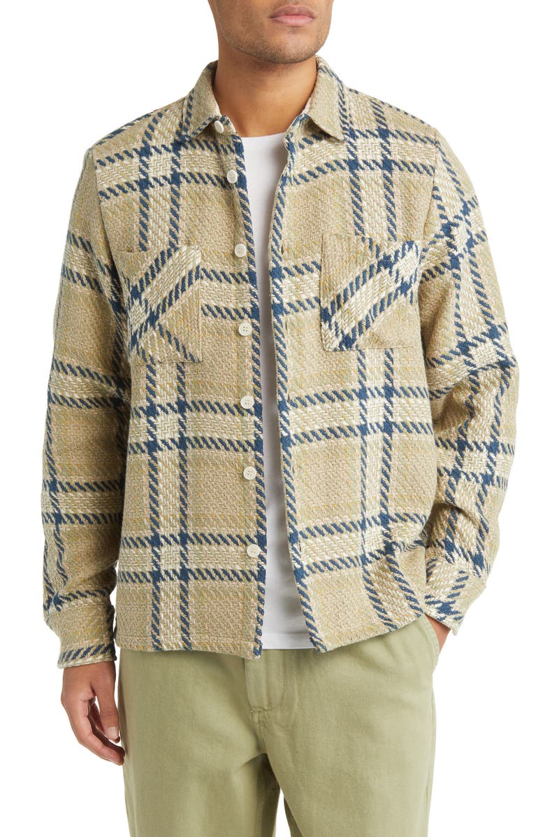 Wax London Whiting Plaid Button-Up Overshirt, Main, color, 