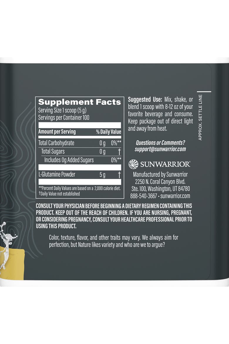 Active Glutamine Powder, Unflavored, 500g Tub, Alternate, color, No Color
