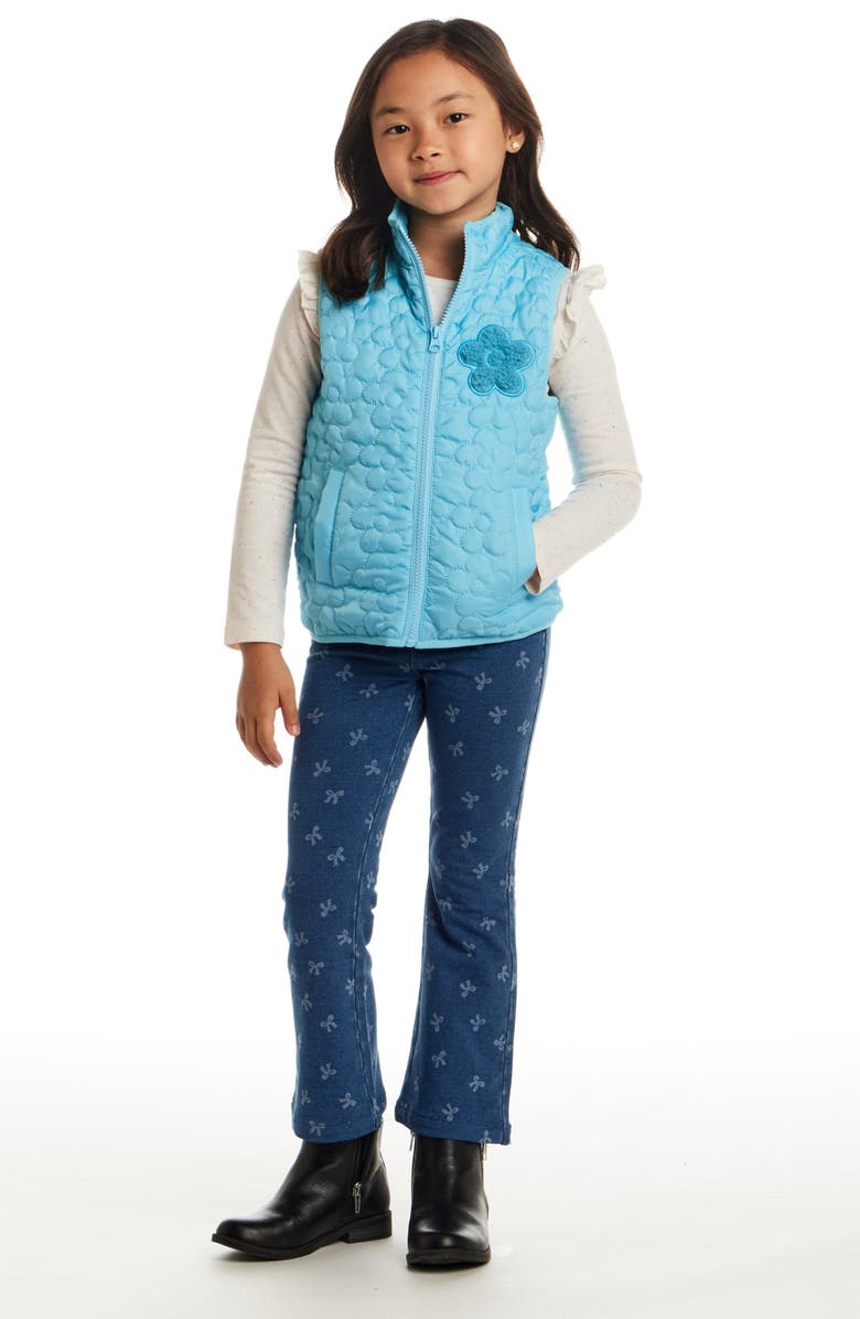Andy & Evan Kids' Quilted Vest, Alternate, color, Aqua Floral