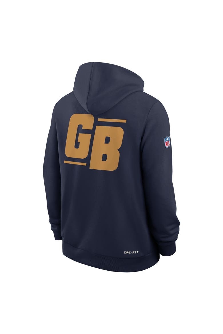 Men's Nike Navy Green Bay Packers Standard Issue Replay Officials Alternate Dri-FIT Hoodie, Alternate, color, Navy