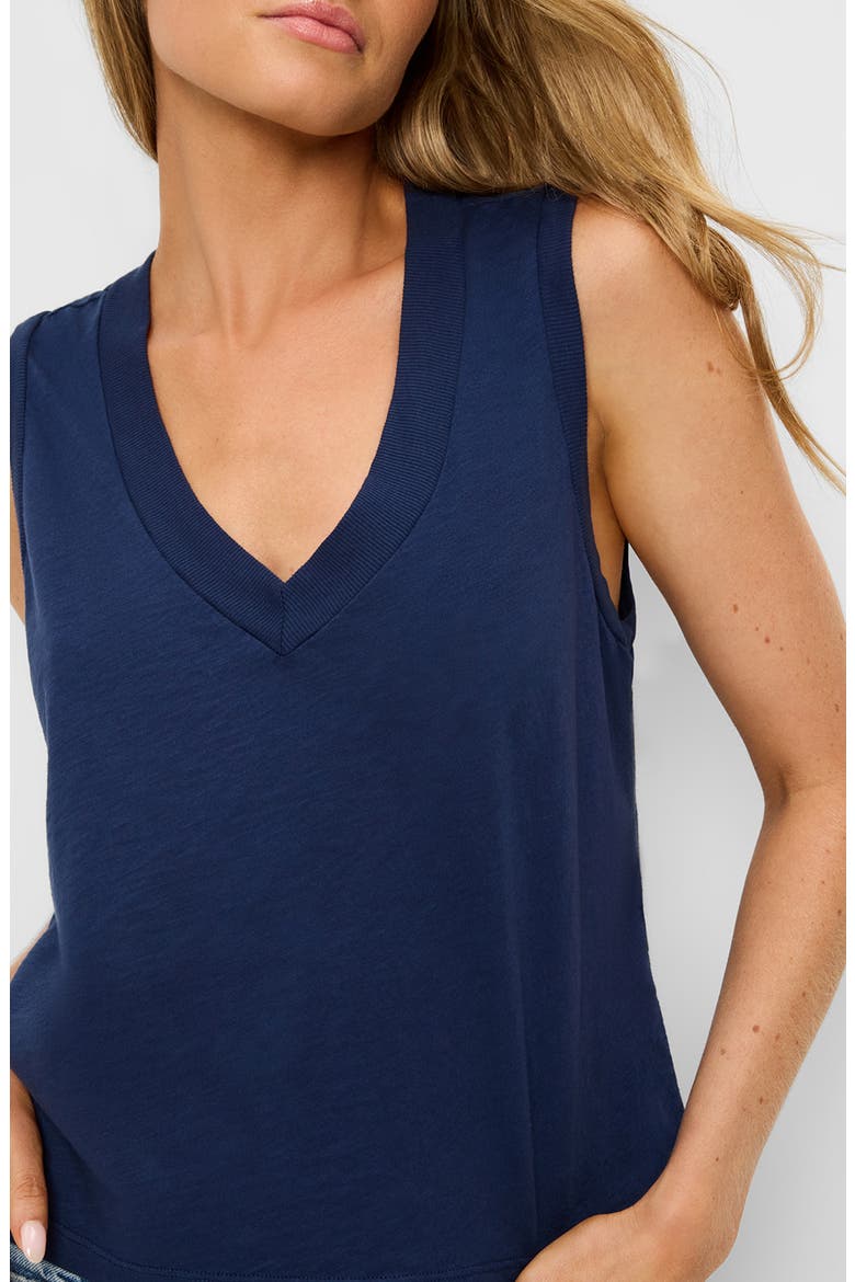 Ira V-Neck Cotton Top, Alternate, color, NOCTURNAL